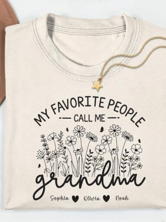 Tops - Custom Grandma Shirt With Kids Names, Mothers Day Gift For Mom